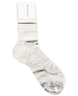 Glitzernde Rippstrick-Socken aus Seide MARIA LA ROSA