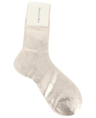 Glitzernde Rippstrick-Socken aus Seide MARIA LA ROSA