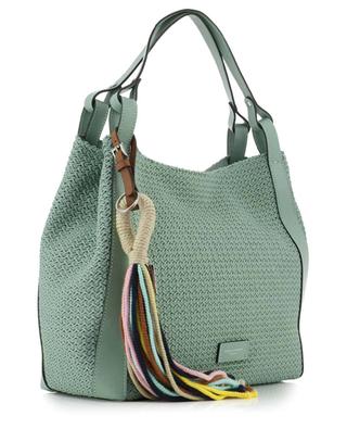 Jade fabric and leather handbag GIANNI CHIARINI