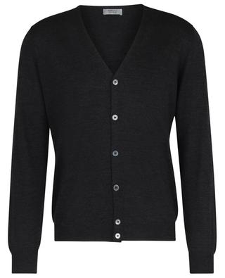 Button-down V-neck collar cardigan in wool and silk BONGENIE GRIEDER