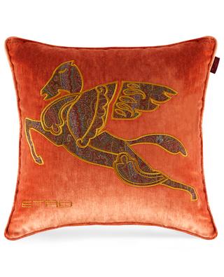 Pegaso Paisley square embroidered velvet cushion ETRO