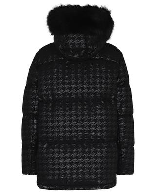 Chambres hooded houndstooth check jacquard short down jacket MONCLER