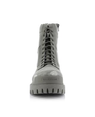 Combat Strike distressed canvas lace-up ankle boots BALENCIAGA