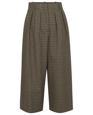 Cropped wide-leg high-rise trousers adorned with houndstooth checks MONCLER