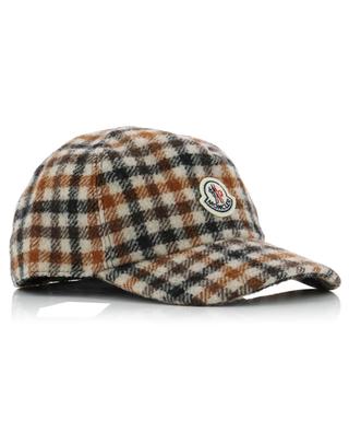 Checked virgin wool baseball cap MONCLER