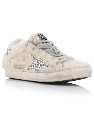 Super-Star glitter star adorned low-top shearling sneakers GOLDEN GOOSE