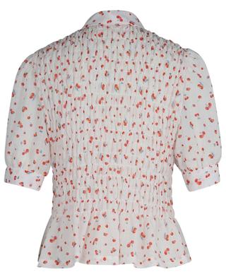 Gesmokte Bluse aus Georgette mit Schoss und Kirsch-Print SEE BY CHLOE