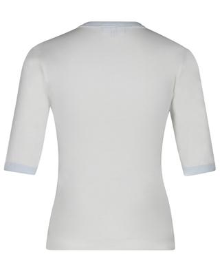 T-shirt à manches courtes en coton bio imprimé logo plage GANNI