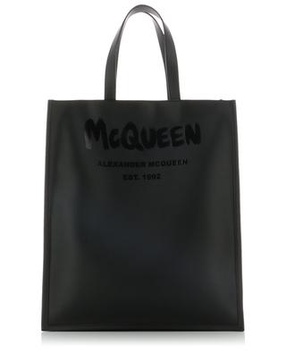 McQueen Graffiti Edge N/S printed leather tote bag ALEXANDER MC QUEEN