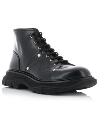 Tread shiny leather lace-up ankle boots ALEXANDER MC QUEEN