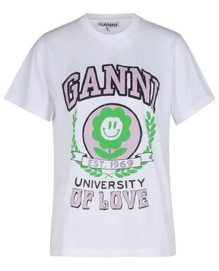 Flower University Of Love printed organic cotton T-shirt GANNI