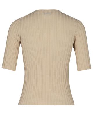 Short-sleeved rib knit sheath jumper VINCE