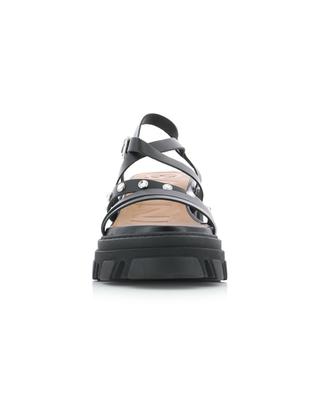 Chunky Heeled 80/35 rhinestone adorned leather sandals GANNI