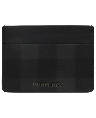 Sandon check print canvas and leather card case BURBERRY