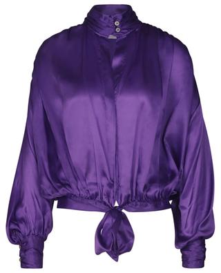 Silk satin shirt with front tie FORTE FORTE
