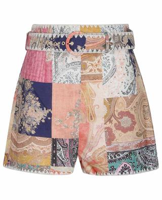 Anneke Fitted Paisley printed linen shorts ZIMMERMANN