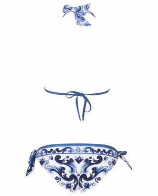 Triangel-Bikini mit Print Majolika DOLCE & GABBANA