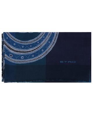 Shaal-Nur Colour Block Paisley wool and silk scarf ETRO