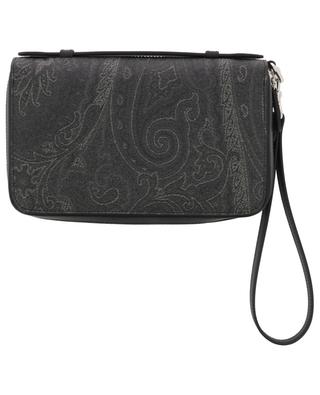Paisley adorned canvas and leather travel wallet ETRO