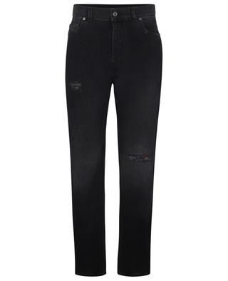 Distressed straight-leg jeans with thread patches MISSONI