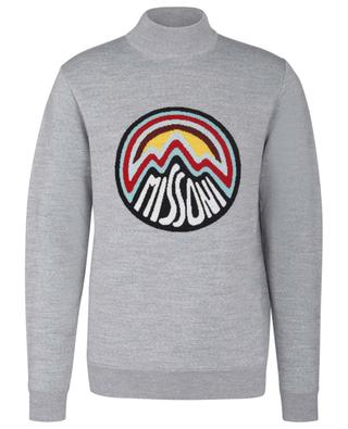 Psychedelic logo adorned jacquard stand-up collar jumper MISSONI
