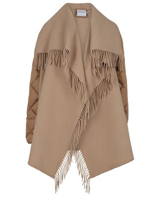 Fringed wool and down part cape MONCLER