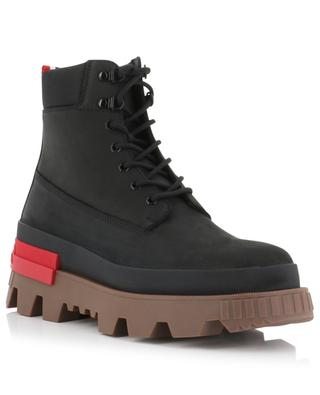 Mon Corp suede and nylon lace-up ankle boots MONCLER