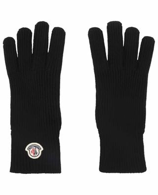 Rooster patch adorned knit wool gloves MONCLER