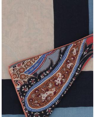 Bombay Paisley Detail printed square cashmere shawl ETRO