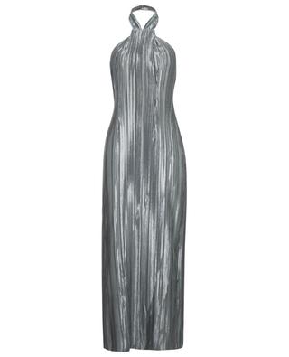 Langes plissiertes Metallic-Kleid Panarea GALVAN LONDON