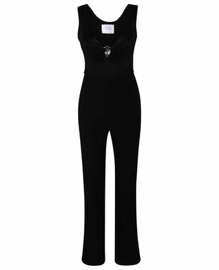 Twisted Bustier jersey and crepe jumpsuit GALVAN LONDON