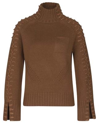 Boxy cashmere jumper with high neck and lace details ERMANNO SCERVINO