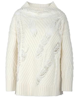 Rib knit and lace oversize jumper ERMANNO SCERVINO