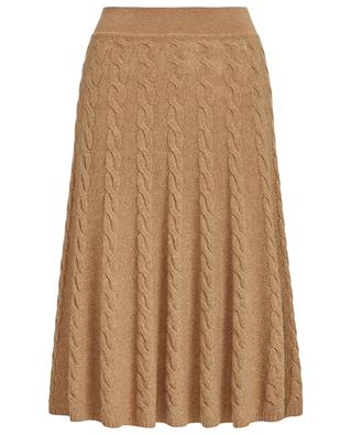 Cable-knit wool and cashmere blend A-line skirt POLO RALPH LAUREN
