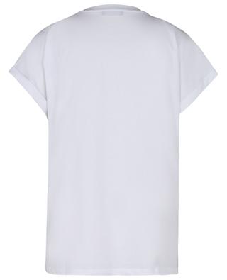 Flock print logo adorned loose organic cotton T-shirt BALMAIN