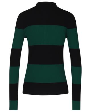 Fitted striped rib knit long-sleeve polo shirt MONCLER GENIUS 1952