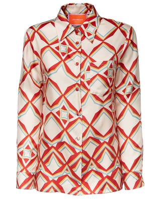 Oversize-Hemd aus Seidentwill Boy Shirt Diamonds LA DOUBLEJ