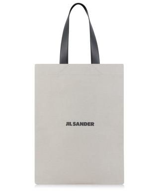 Book Tote Large linen and leather bag JIL SANDER