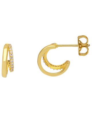 Pave Curl gold hoop earrings ESTELLA BARTLETT