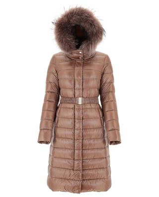 Mid-length down jacket with fur trimmed hood HERNO