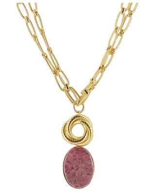 Elizabeth Medaillon two strand necklace with stone D'ESTRËE