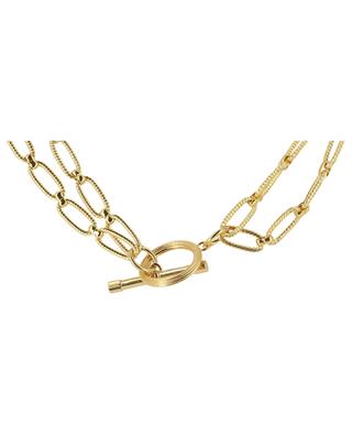 Elizabeth Medaillon two strand necklace with stone D'ESTRËE