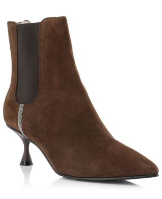 Kitten heel suede ankle boots with pointy toe 55 FABIANA FILIPPI