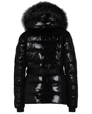 Fur trimmed belted hooded down jacket YVES SALOMON MOUNTAIN