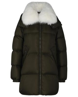 Fur trimmed long down jacket with hood Y SALOMON ARMY