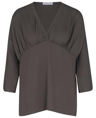 Three-quarter-sleeve V-neck top in silk blend FABIANA FILIPPI