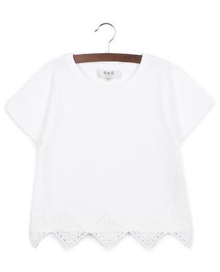 Vlada Crochet short-sleeved girl's T-shirt SEA