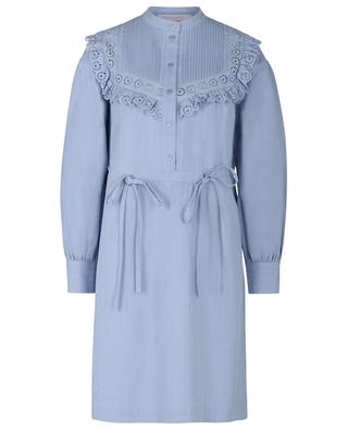 Ruffled mini shirt dress in organic cotton SEE BY CHLOE
