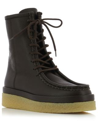 Jamie grained leather wedge lace-up ankle boots CHLOE