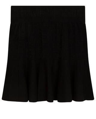 Jacquard monogram adorned girl's short knit skirt GIVENCHY